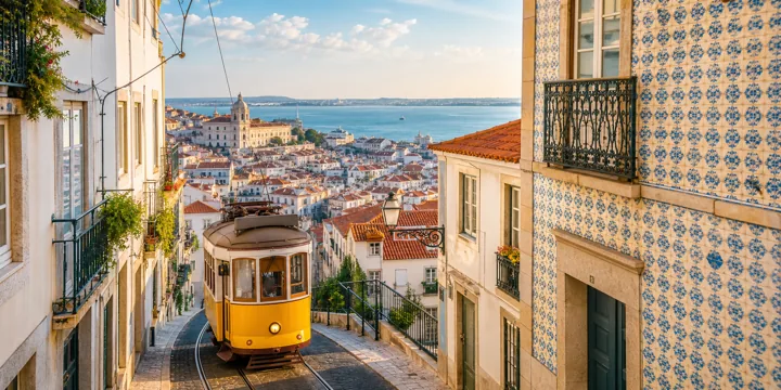 Vista turística inspirada en Lisboa